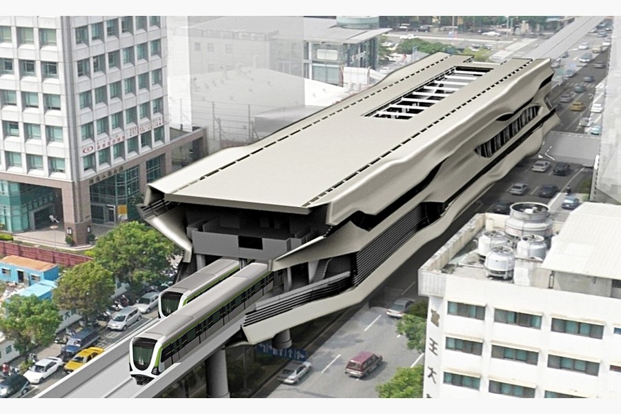 捷運站與捷運列車示意圖(取自台中市政府網站)