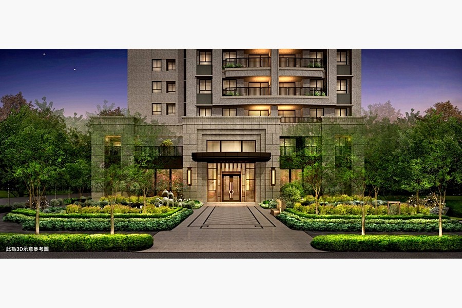 門口退縮3D示意圖