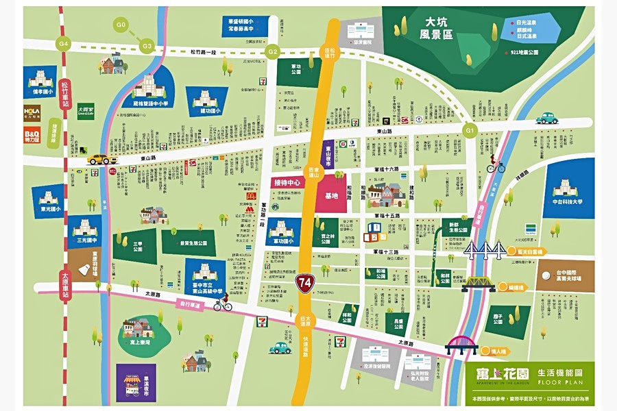 生活機能圖之各種店面都在上面了