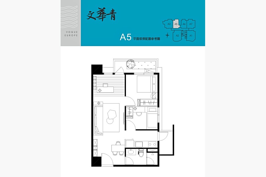 A5(2房27.16坪)家配圖