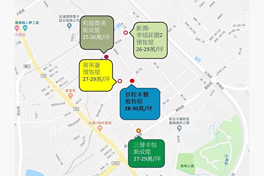 鳳鳴重劃區目前2字頭房價