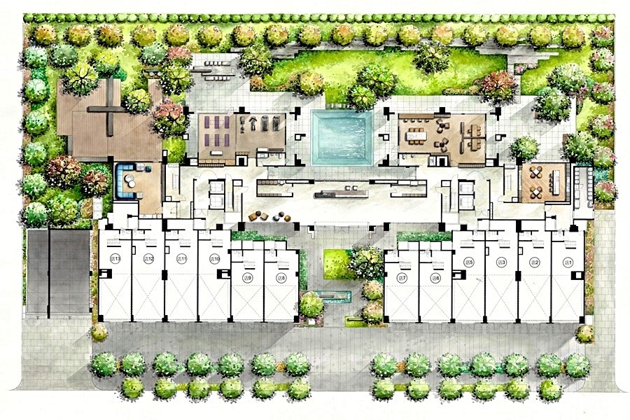 36%的低建蔽率,住戶獨享千坪私人花園。