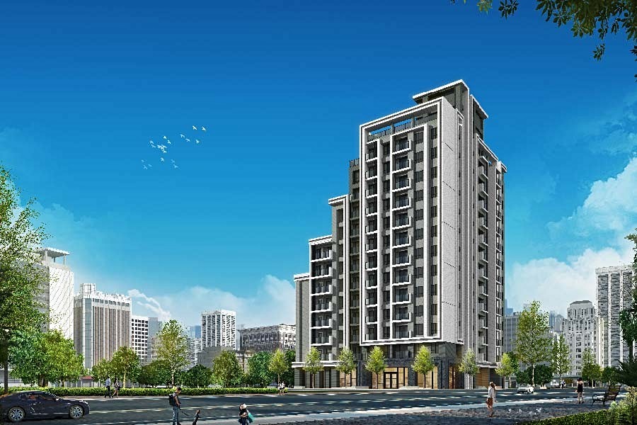 社區建物外觀簡約。