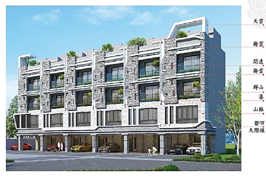 山水畫入築優雅建築風貌