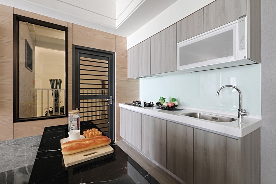 櫻花整體廚房配廚下淨水器。