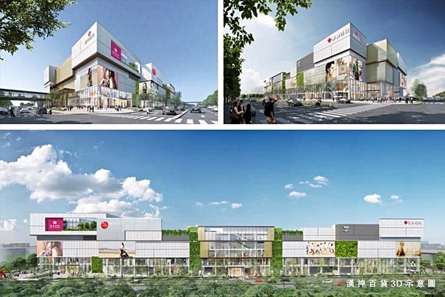 洲際棒球場旁為漢神百貨預定地/3D示意圖。