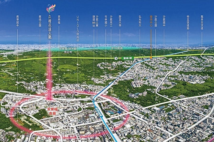 繁華的家樂福商圈是本案地段優勢