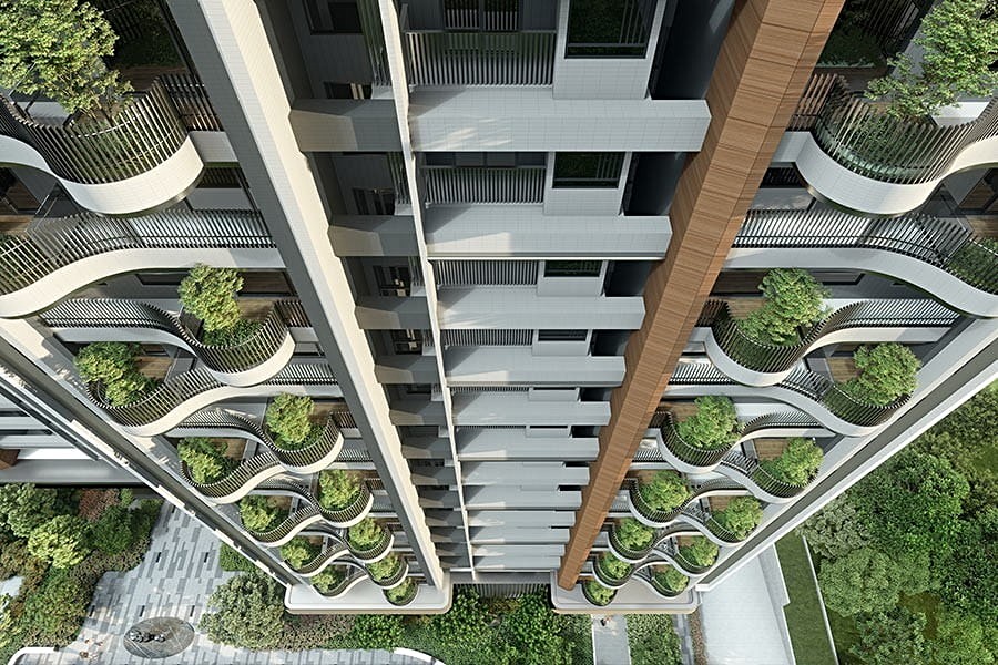 弧形宜居陽台,創造景觀最大值/3D示意圖。