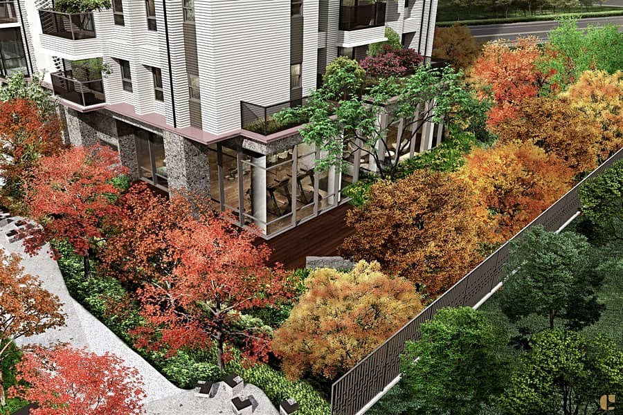 楓樹大道,休閒氛圍濃厚/3D示意圖