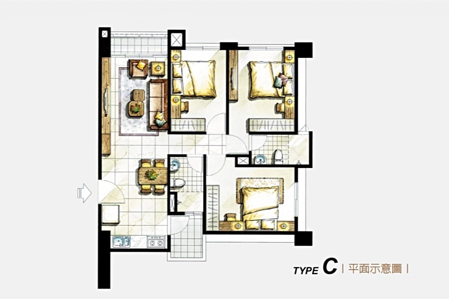 C戶公寓格局圖