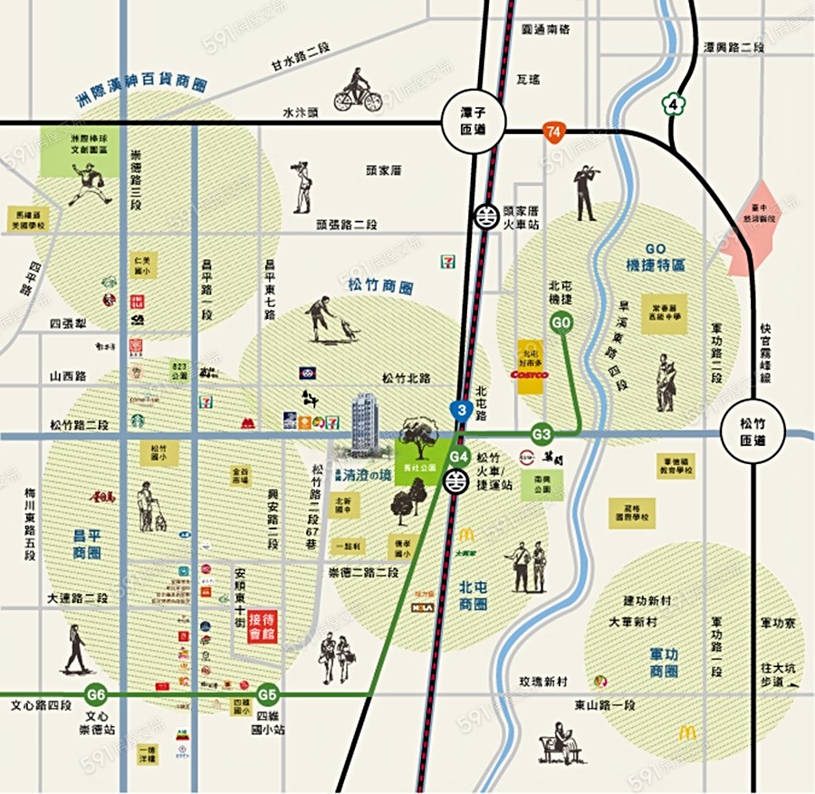 惠國清澄の境交通圖