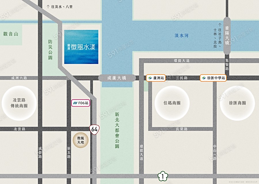 麗寶微風水漾交通圖