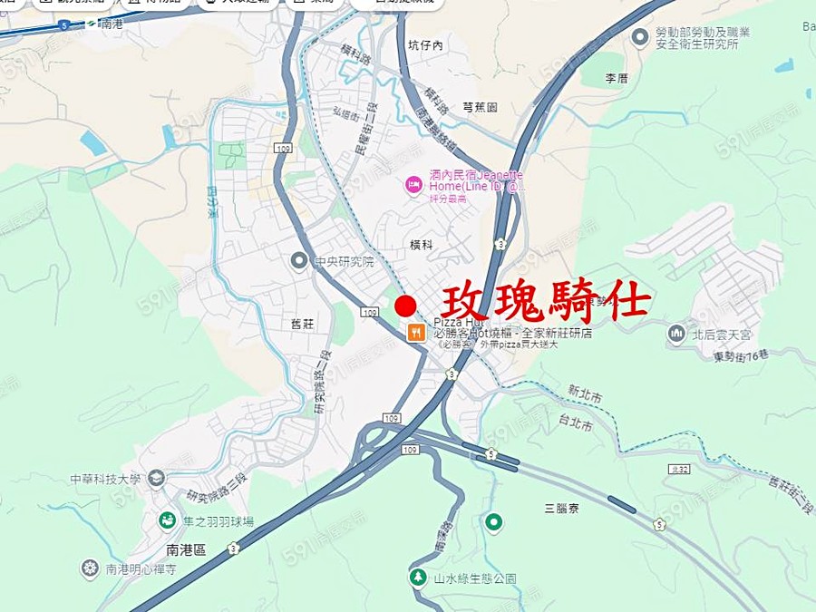 玫瑰騎仕交通圖