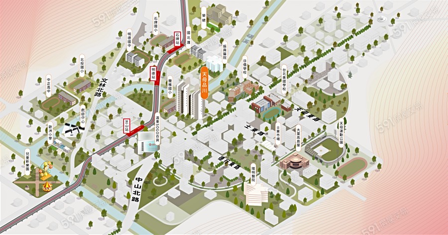 天母品川A棟交通圖