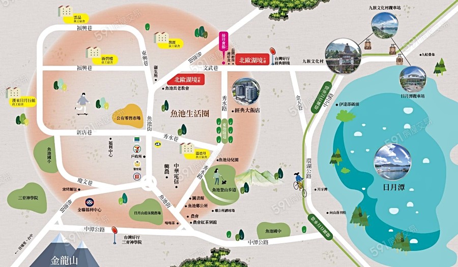 北歐湖境-華廈交通圖