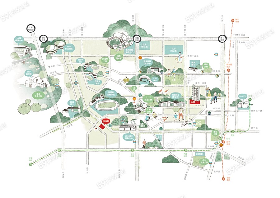 坤悅‧泊岳交通圖