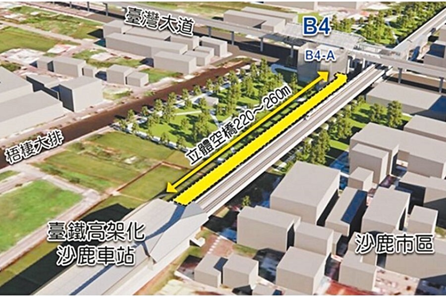 現有車站將往北移動。翻攝台中市交通局