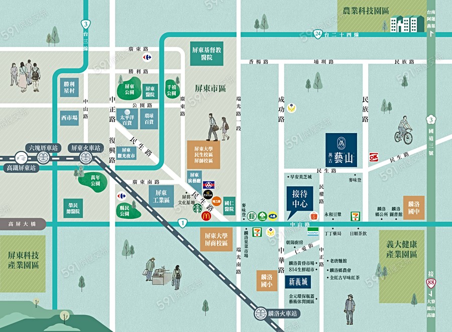 萬吉藝山-大樓區交通圖