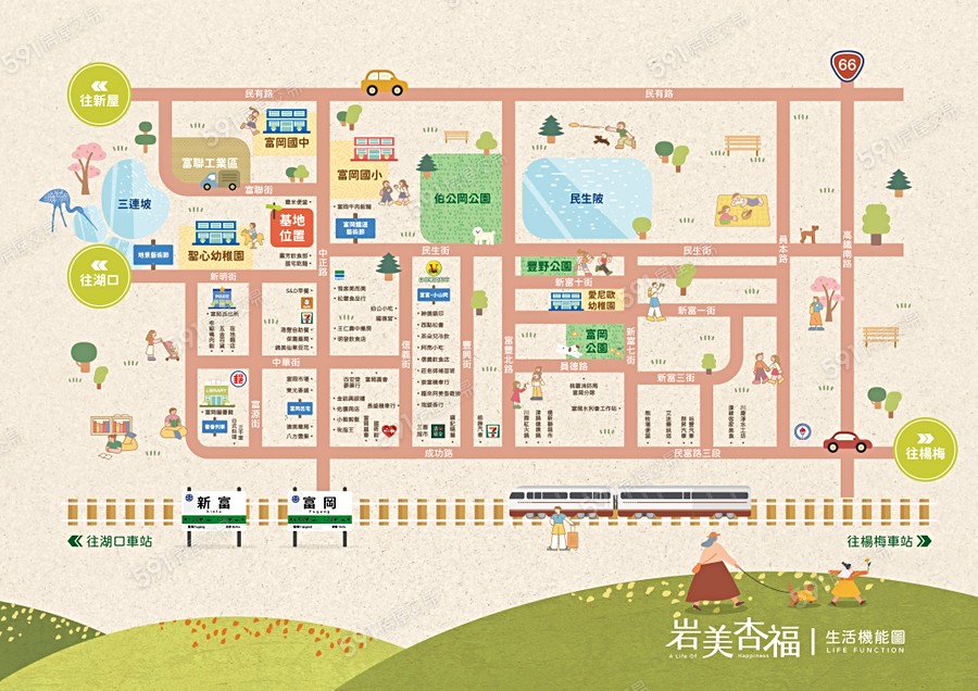 岩美杏福交通圖