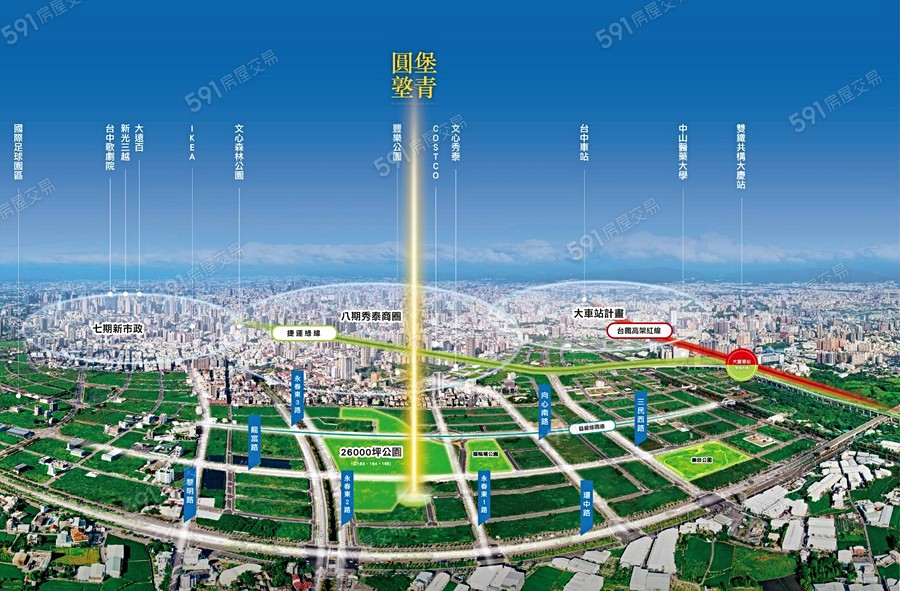 圓堡墪青交通圖