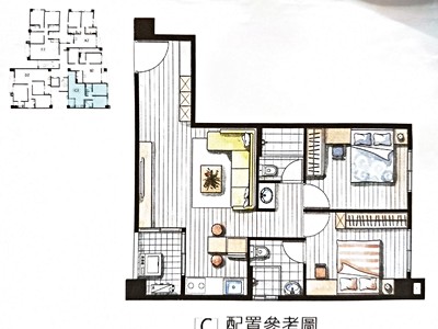 「畔水灣｜景緻2房‧雙衛舒居」AA