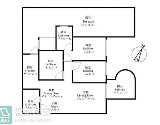 超大露臺可租補可寵｜仁雄生活圈｜近全聯｜大橘得悅空屋三房 - Image 3