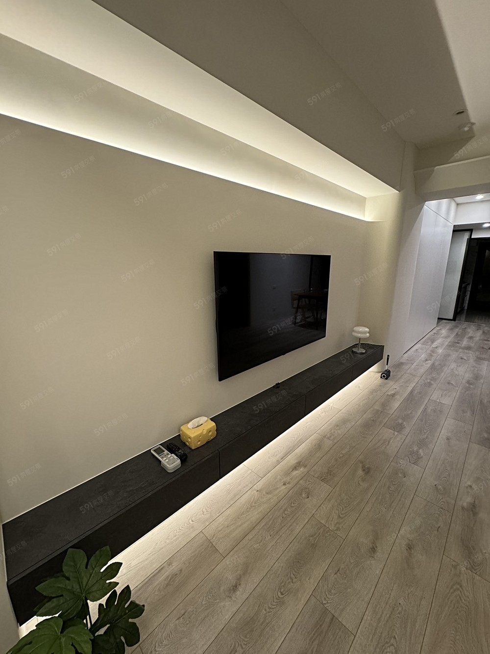 晚上-電視牆間接照明