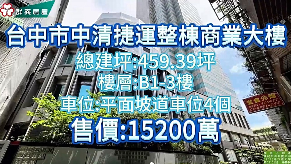 🐟中清捷運🎯整棟獨立商業🌏企業總部