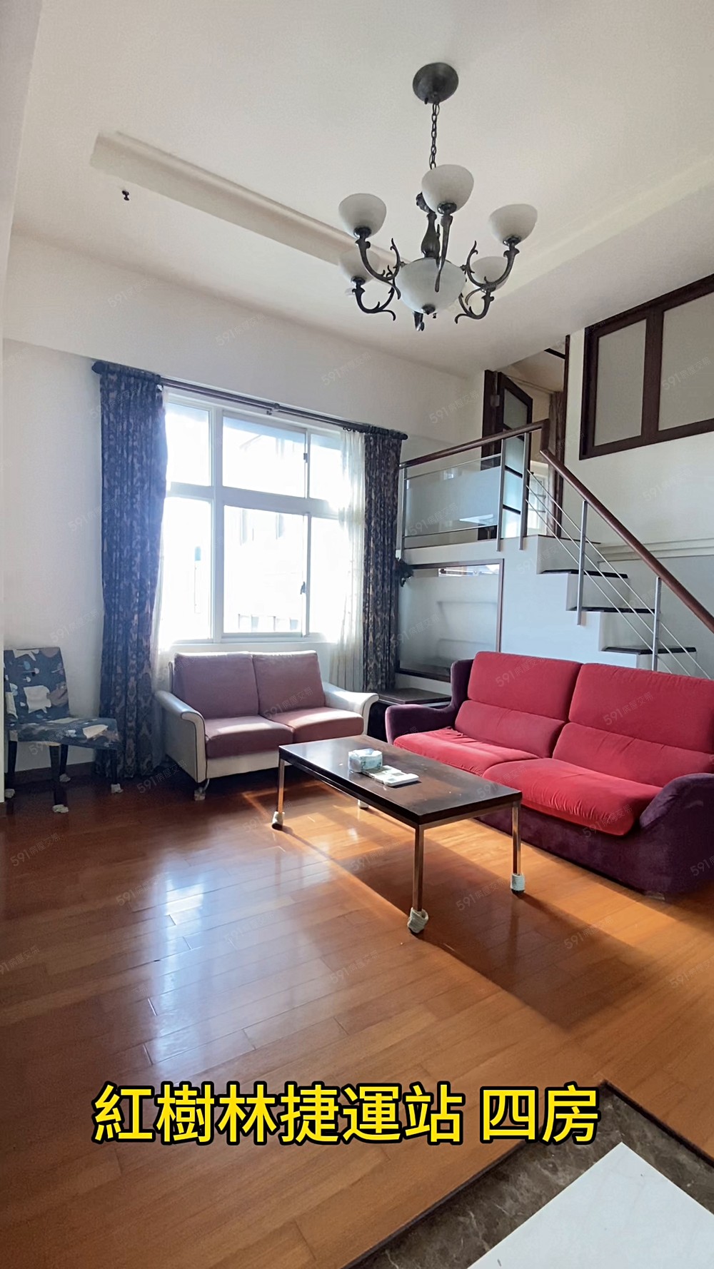 近捷運站河景挑高喜樂四房可租補入籍車位可另租 - Image 1